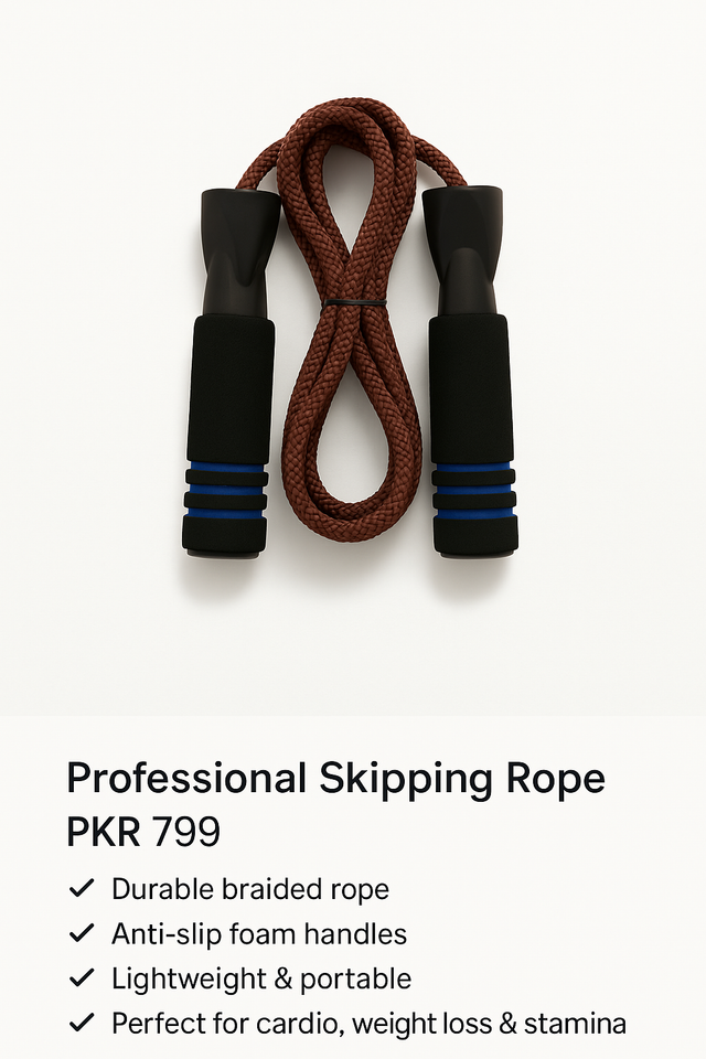 Professional Skipping Rope for Fitness, Cardio & Weight Loss – Durable Jump Rope with Anti-Slip Handles