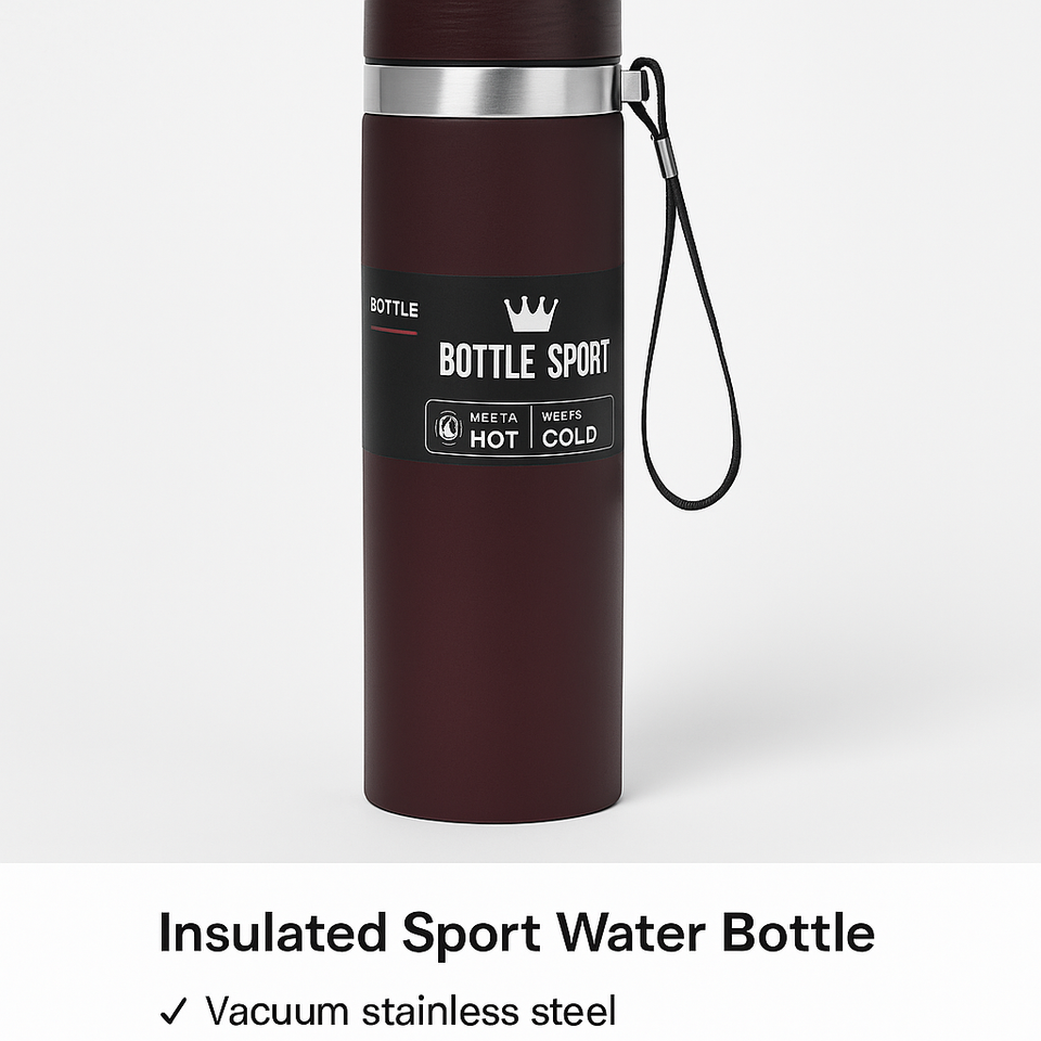 Stainless Steel Sport Thermal Water Bottle 500ml – Hot & Cold Insulated | Leak-Proof & Portable