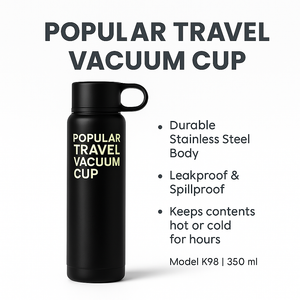 Premium Stainless Steel Travel Vacuum Cup – Hot & Cold Insulated Leak-Proof Flask for Office, Gym & Outdoor Use