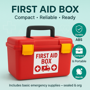 First Aid Box – Portable Emergency Medical Kit for Home, Car & Office | Durable ABS Plastic with Compartments