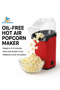 Oil-Free Hot Air Popcorn Maker – 1200W Electric Popcorn Machine, Healthy Snack Maker, Fast & Easy Use